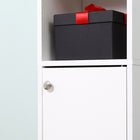 Kleankin - Armoire de salle de bain haute et étroite avec miroir - blanc-Matériau : Panneau de particules 