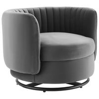 Modway - Embrace Touffe Performance Velvet Chaise pivotante - Gris noir-Chaise touffée de la Manche