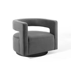 Modway - Spin Coupe Performance Velvet Fauteuil pivotant - Gris-Fauteuil pivotant Glam Deco