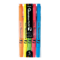 Pentel - Illumina Flex Surligneur - Deux Pointes Pointe biseautée et Pointe Conique - Assorti-Parfait pour surligner, souligner et coder en couleurs
