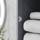 Kleankin - Armoire de rangement de salle de bain mince avec étagères réglables et tiroir - gris-Fabriqué en MDF de grade P2 pour une utilisation à long terme 