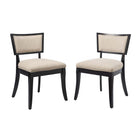 Modway - Pristine Tissu rembourré Chaises de salle à manger Ensemble de 2 - Beige-Chaises de salle à manger modernes
