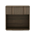 Manhattan Comfort - Table de nuit Clive 22" style mid-century moderne à 1 tiroir - Noyer et Or-Table de nuit aux lignes épurées fabriquée en bois manufacturé avec des accents métalliques pour un look de chambre moderne et raffiné