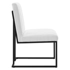 Modway - Indulge Chenal Touffé Tissu Chaise à manger - Blanc-Rembourrage en mousse dense