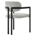 Modway - Elio Tonneau Tissu et métal Chaise à manger - Gris colombe noire-8