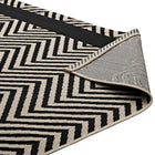 Modway - Optica Chevron avec bordures d’extrémité intérieures et extérieures Tapis de 5 pi l x 8 pi L - Noir et beige-Haute densité / Tissé à la machine