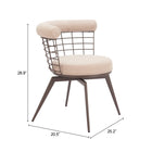 Zuo - Saku Chaise de salle à manger pivotante - Beige/Brun-6