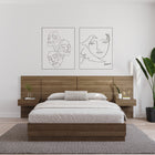 Nexera - Ensemble de 2 panneaux d'extension pour table de nuit flottante Milano, Chêne Brun-Artisanat de qualité : Fabriqué à partir de bois d'ingénierie haut de gamme, fini en chêne naturel avec des variations de grain pour une ambiance chaleureuse et accueillante