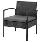 Manhattan Comfort - Ensemble de salon de patio moderne Noli pour 2 personnes avec table d’appoint - noir et gris - ensemble de 3 pièces-22,83 po L x 23,23 po l x 27,95 po H