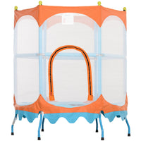 Qaba - Trampoline pour tout-petits 4,6 pi intérieur extérieur - bleu-Six tubes en acier recouverts de mousse améliorent la sécurité pendant le jeu 