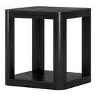 Hudson&Canal - Table d'appoint carrée Stellan 20 po de largeur - Grain noir-Le plateau de table a une capacité de poids de 50 lb