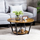 HOMCOM - Table basse industrielle avec étagère - brun rustique-Étagère inférieure pratique offrant un espace de rangement pour les essentiels de la maison