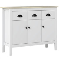 HOMCOM - Buffet 39,4 po L avec rangement - blanc-Le style moderne avec plateau en chêne rehausse l’attrait esthétique de toute pièce 