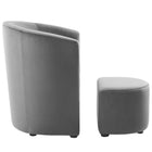 Modway - Divulge Performance Velvet Fauteuil et ensemble ottoman - Gris-Rembourrage en mousse dense