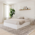 Nexera - Lit double 3 tiroirs, Blanc-Comprend un système de lattes pour le support du matelas, il ne nécessite donc pas de sommier, le choix économique idéal 