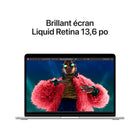 Apple - Portatif MacBook Air 13,6 po, M3, SSD 512 Go, Mémoire unifiée 8 Go - Argent - Anglais-Écran Éclatant - L’écran Liquid Retina 13,6 po prend en charge un milliard de couleurs