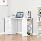 HOMCOM - Bureau d'ordinateur avec rangement - 47,25 po L x 19,25 po l x 28,25 po H - blanc-Couleur : Blanc 