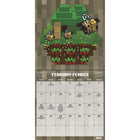 DateWorks - 2026 Mini Calendrier Mural 16 Mois - 7 po x 7 po - Minecraft - Bilingue -Divertissement