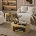 Manhattan Comfort - Table d’appoint contemporain Alure 20" - Chêne naturel-Garantie limitée du fabricant de 30 jours
