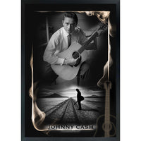 Johnny Cash Man in Black PhotoGlass - Impression encadree - 29" x 38"-Qualité supérieure - music memorabilia