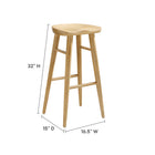 Modway - Saville Dos sans dos Tabourets de bar - Chêne - Ensemble de 2-Siège de selle contourné