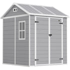 Outsunny - Abri de rangement extérieur 6 pi x 6 pi-L'abri de jardin spacieux offre un espace de rangement généreux  

