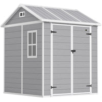 Outsunny - Abri de rangement extérieur 6 pi x 6 pi-L'abri de jardin spacieux offre un espace de rangement généreux  
