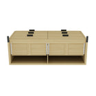 Manhattan Comfort - Grace commode double moderne 60" - chêne naturel et noir-Garantie limitée du fabricant de 30 jours