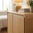 Modway - Lumo 2 portes Bois Armoire d’accent - Chêne-Mécanisme de porte à pousser pour ouvrir