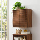 Modway - Render Fixé au mur Armoire de salle de bain in Noyer-Charnières douces à fermeture