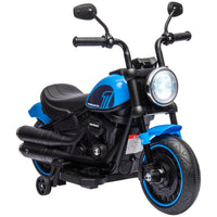 Aosom - Moto pour enfants 6v avec démarrage par bouton unique - bleu-Roues à haute adhérence pour traverser les flaques d'eau 