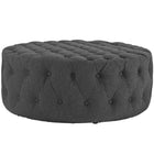 Modway - Amour Tissu rembourré Ottoman - Gris-Tissu fin en polyester