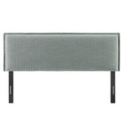 Modway - Camille Mélange de lin rembourré Tête de lit Queen size - Bande bleue Spa-Positions de montage ajustables
