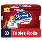 Charmin - Papier hygiénique Charmin Ultra Résistant, rouleaux triples - Paquet de 30-30 rouleaux triples = 90 rouleaux réguliers
