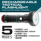 Bell+Howell - Taclight Max LED Lampe torche tactique compacte rechargeable à haute luminosité-Rechargeable, charge rapide, batteries longue durée: batterie li ion rechargeable 1 500 mah 3,7 v jusqu’à 10 h par charge câble usb inclus pour une recharge facile