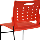Flash Furniture - Chaise empilable orange de la série HERCULES à base traîneau d'une capacité de 881 lb avec dossier ventilé-Le dossier perforé permet la circulation de l'air