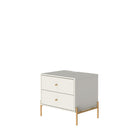 Manhattan Comfort - Ensemble de 2 tables de chevet modernes Jasper 25,15" - Blanc cassé-Assemblage à domicile requis Tout le matériel inclus
