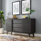 Modway - Render Table buffet de buffet de 63 po ou Meuble TV, Fusain-Meuble de télévision moderne pour téléviseurs jusqu’à 70 po