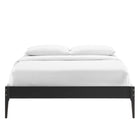 Modway - June Bois Cadre de lit plateforme Queen, Noir-Système de soutien en lattes de bois