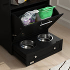 PawHut - Station d’alimentation pour animaux, armoire de rangement, conteneur - noir-Couleur : Noir 
