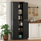 HOMCOM - Armoire de rangement 72 po pour salle à manger - noir-Portes de grange classiques et poignées vintage ajoutent un charme campagnard intemporel 