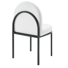 Modway - Isla Chenal Touffé Tissu rembourré Fauteuil d’appoint de salle à manger - Noir Blanc-Capsules de pied non marquées