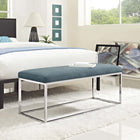 Modway - Anticipate Performance Velvet Banc in Bleu de mer-Rembourrage en mousse dense pour le confort