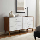 Modway - Transmit 60 po Commode, Blanc noyer-Tiroirs glissants à extension complète