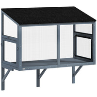 PawHut - Enclos extérieur pour fenêtre, maison pour chat d’extérieur, 39,4 po L - gris-Se connecte à votre fenêtre, offrant aux chats de l’air frais et du soleil en toute sécurité 