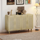 HOMCOM - Buffet boho 47,2 po L - bois naturel-Convient pour la cuisine, le salon ou l’entrée 