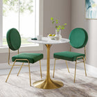 Modway - Lippa Rond de 28 po Faux marbre Table à manger, Or Blanc-Socle métallique résistant aux éclats