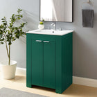 Modway - Maybelle 24" Vanette de salle de bain - Vert Blanc-Construction en mélamine