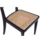 Manhattan Comfort - Lot de 4 chaises de salle à manger Giverny 46 cm style industriel chic - noir et cannage naturel-20,87 po L x 23 po l x 33,07 po H