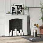 HOMCOM - Manteau de foyer 29 po pour entourage de foyer, blanc-Fabriqué en MDF de qualité pour un nettoyage facile  